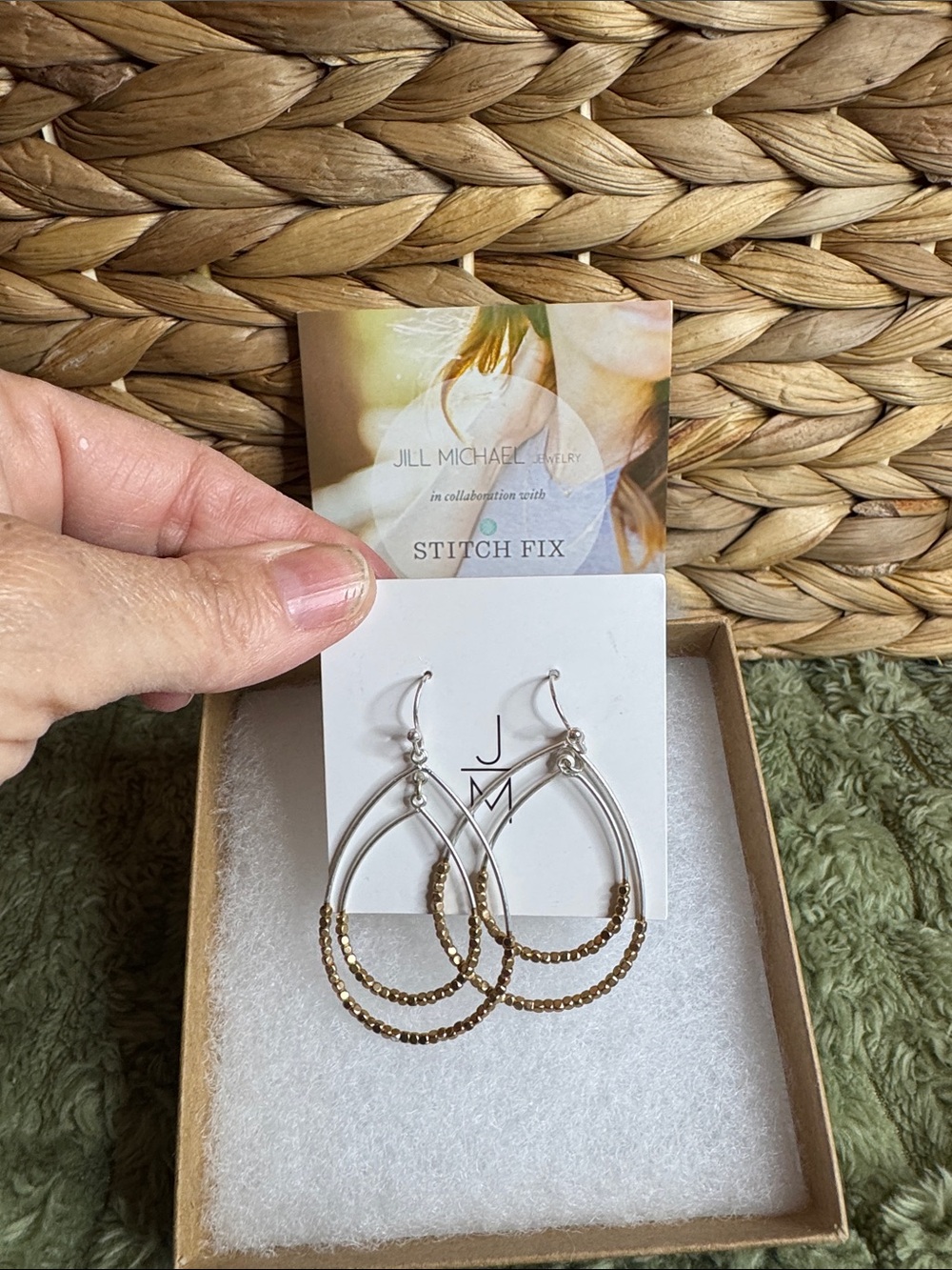 Jill Michael Two-Tone Beaded Double Hoop Earrings - Silver & Gold